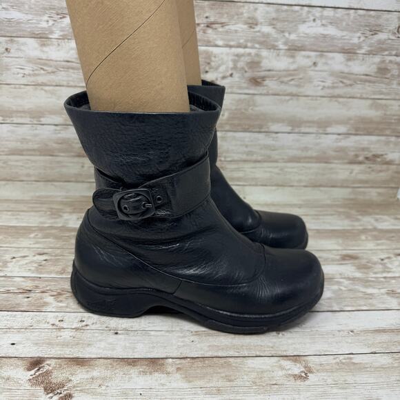 Dansko 5413020200 Black Leather Adjustable Buckle Ankle Bootie Women's Size 36 - Picture 1 of 9